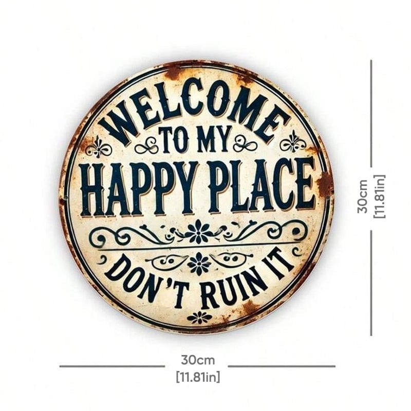Vintage Round Metal Sign