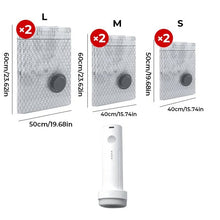 Load image into Gallery viewer, Cordless Travel Vacuum Bag Set (Rechargeable Pump + 15 Bags)