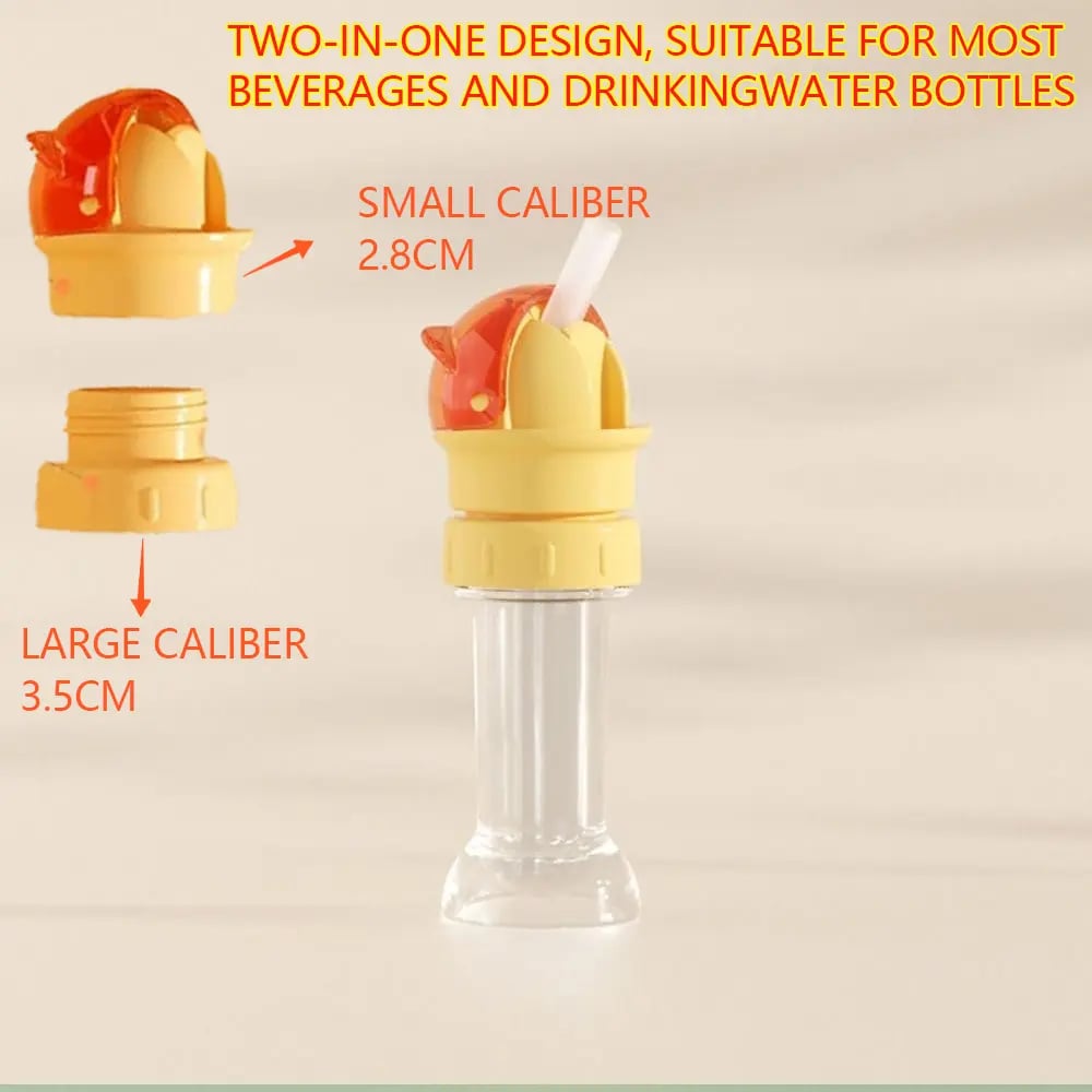 Kids Water Bottle Spout Conversion Cap with Straw