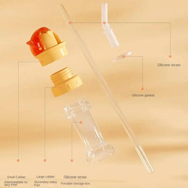 Kids Water Bottle Spout Conversion Cap with Straw