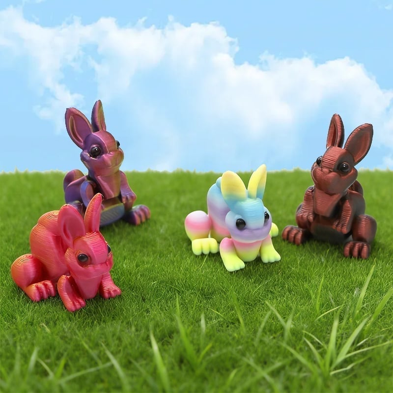 3D Printed Rainbow Bunny Easter Egg Set