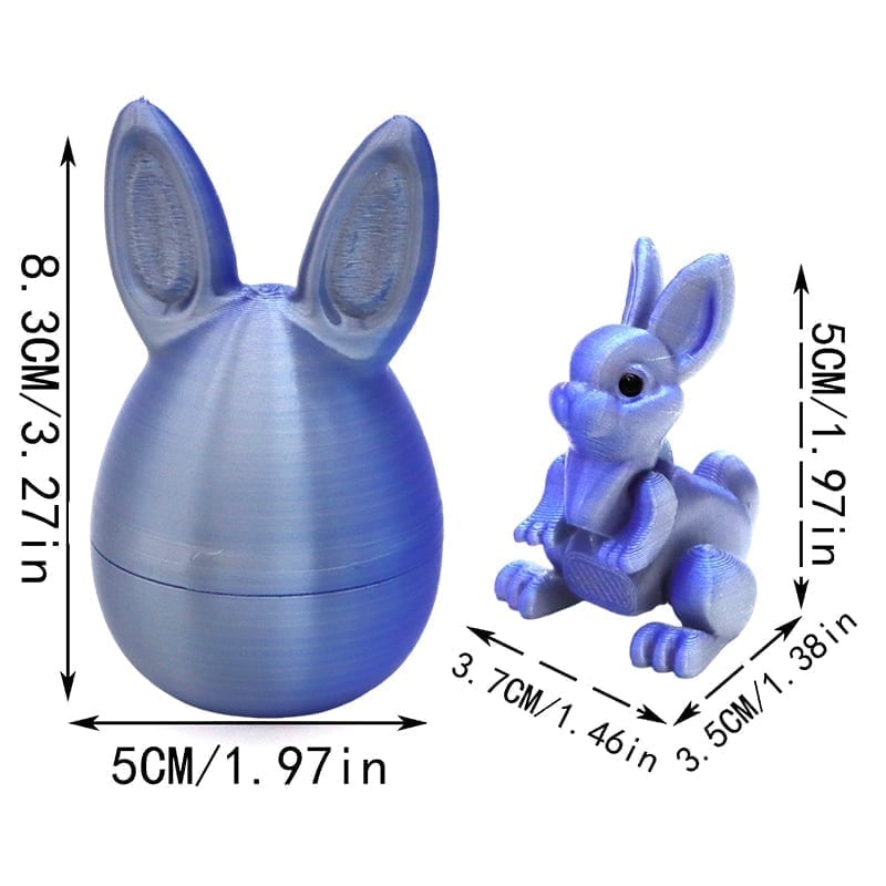 3D Printed Rainbow Bunny Easter Egg Set