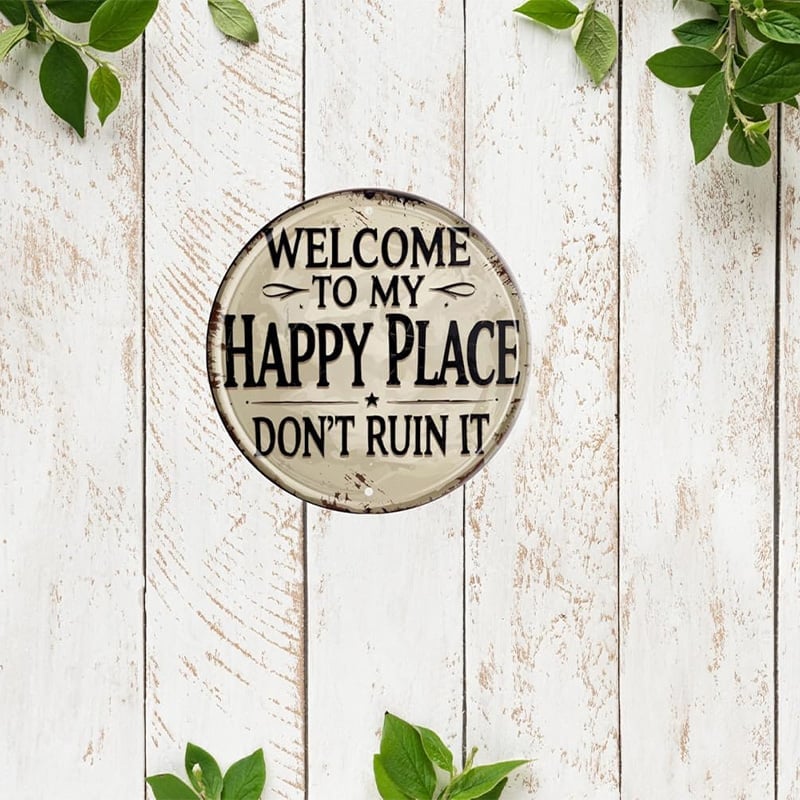 Vintage Round Metal Sign