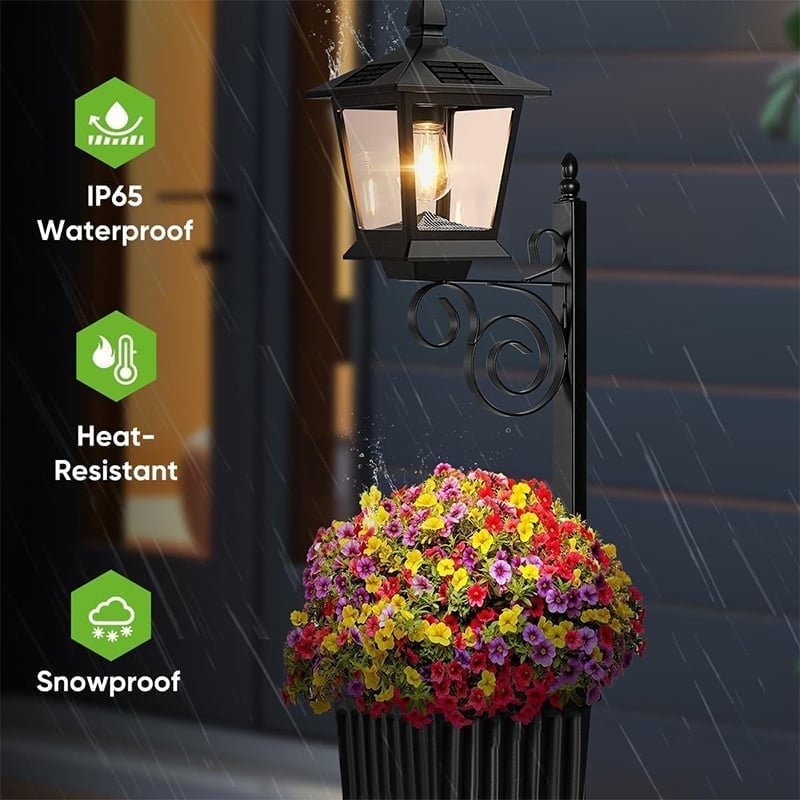 Upsell-2-in-1 Solar Powered Outdoor Post Light with Integrated Planter Box