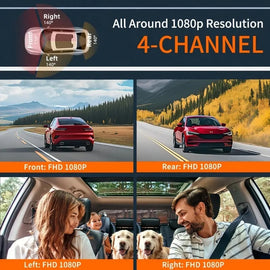 Four-record monitoring driving recorder