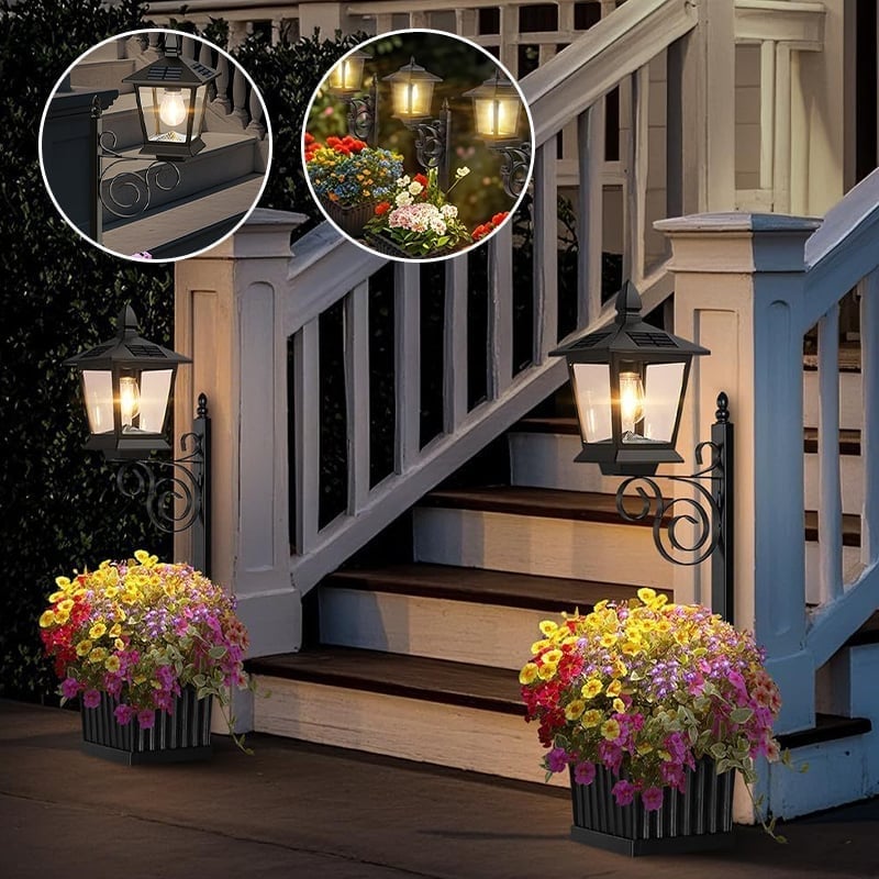 Upsell-2-in-1 Solar Powered Outdoor Post Light with Integrated Planter Box