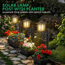 Load image into Gallery viewer, Upsell-2-in-1 Solar Powered Outdoor Post Light with Integrated Planter Box
