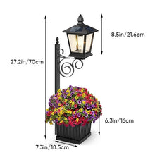 Load image into Gallery viewer, 2-in-1 Solar Powered Outdoor Post Light with Integrated Planter Box