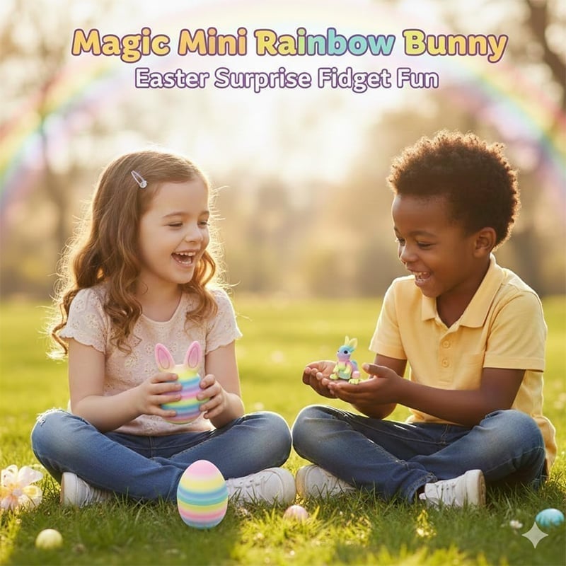 3D Printed Rainbow Bunny Easter Egg Set