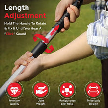 Load image into Gallery viewer, Adjustable Garden Leaf Rake