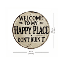 Load image into Gallery viewer, Vintage Round Metal Sign
