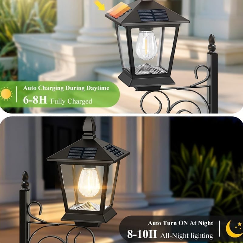 Upsell-2-in-1 Solar Powered Outdoor Post Light with Integrated Planter Box