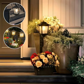 Upsell-2-in-1 Solar Powered Outdoor Post Light with Integrated Planter Box