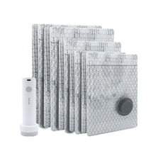 Load image into Gallery viewer, Cordless Travel Vacuum Bag Set (Rechargeable Pump + 15 Bags)