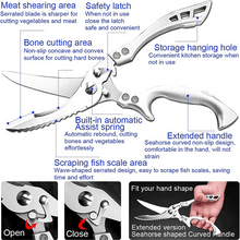 Load image into Gallery viewer, Stainless Steel Bone-Cut Kitchen Scissors