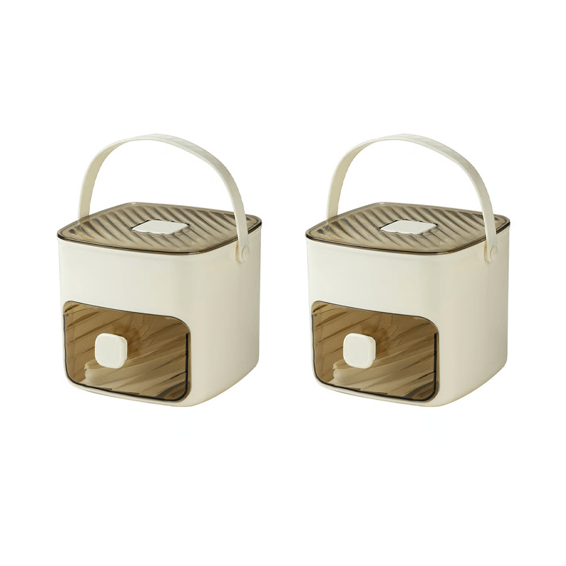 Handled Press-Type Ice Cube Tray (Double-Layer)