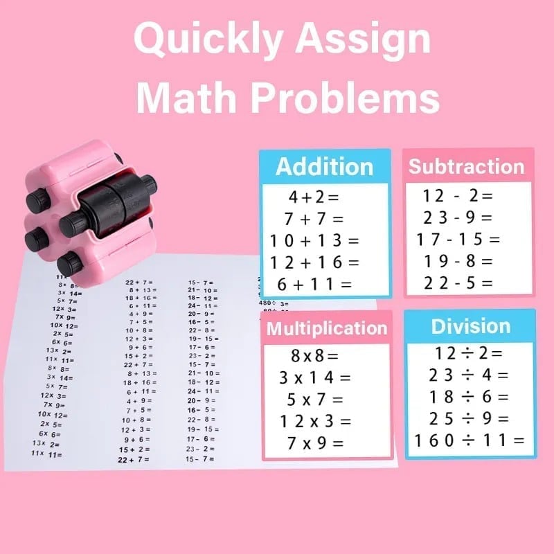 4-in-1 Math Practice Roller Stamp Set