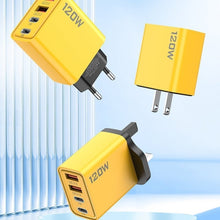 Load image into Gallery viewer, 120W Dual USB &amp; Dual Type-C Fast Charger