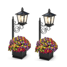 Load image into Gallery viewer, 2-in-1 Solar Powered Outdoor Post Light with Integrated Planter Box
