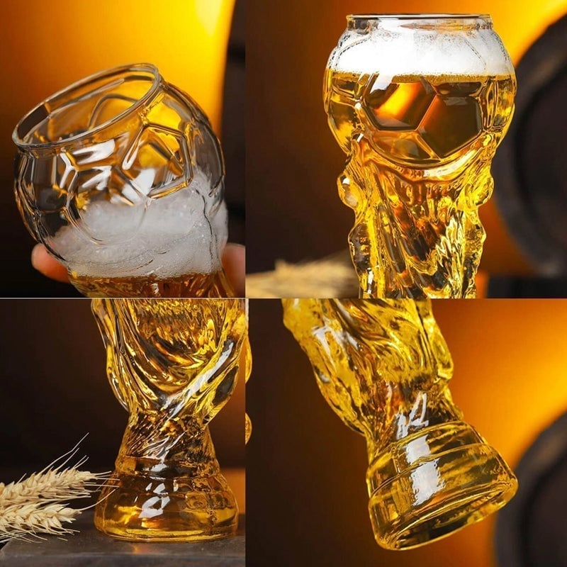 Soccer Trophy Style Beer Glass