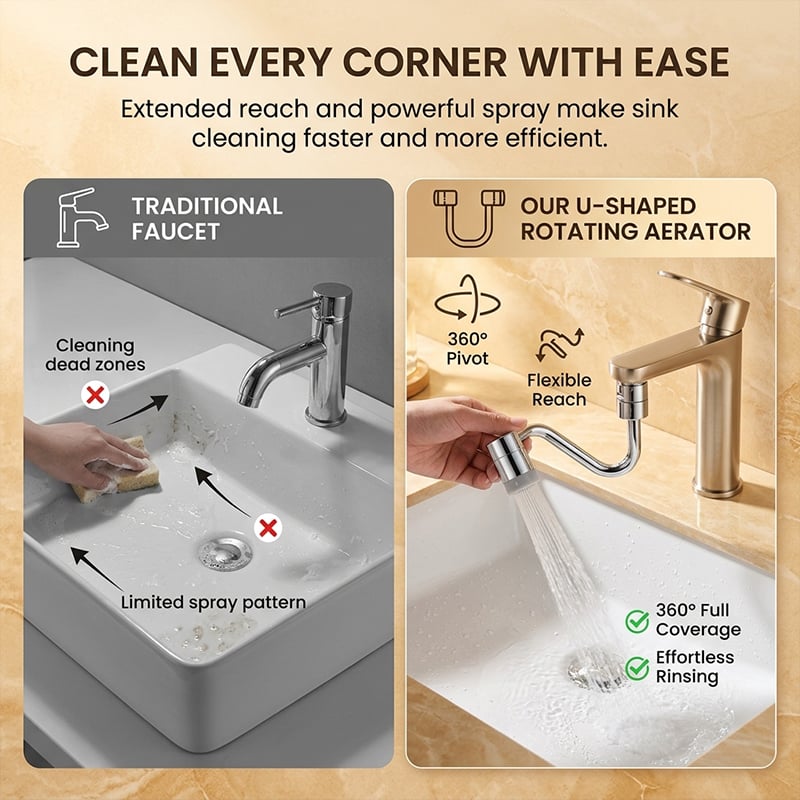 U-Shaped Universal Swivel Fauce