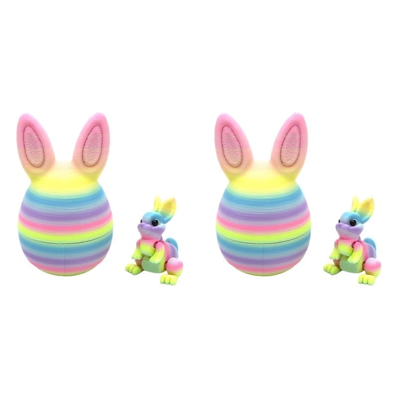3D Printed Rainbow Bunny Easter Egg Set