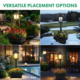 Upsell-2-in-1 Solar Powered Outdoor Post Light with Integrated Planter Box