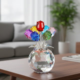 7-Color Crystal Rose Floral Keepsake