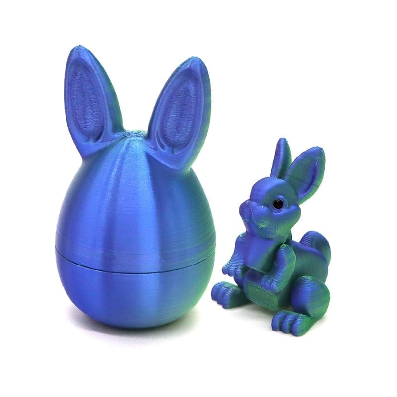 3D Printed Rainbow Bunny Easter Egg Set